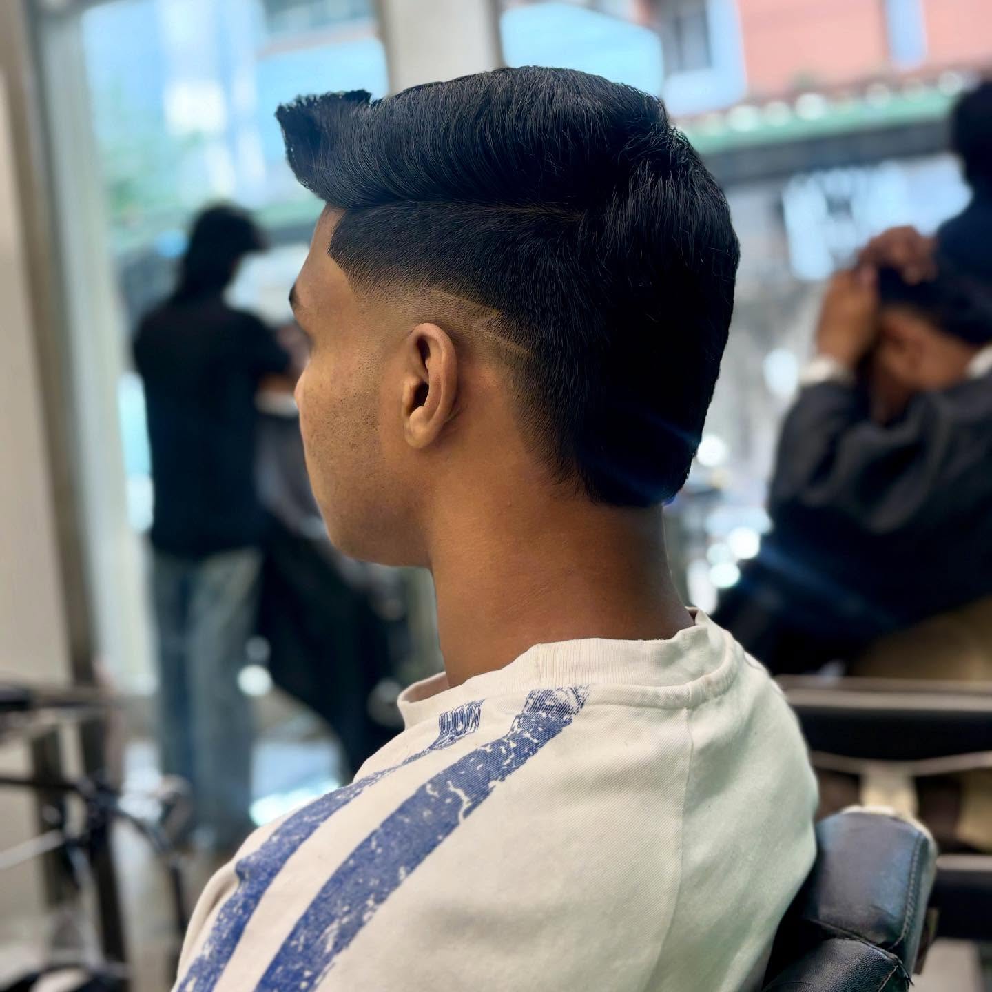 Pompadour with low fade